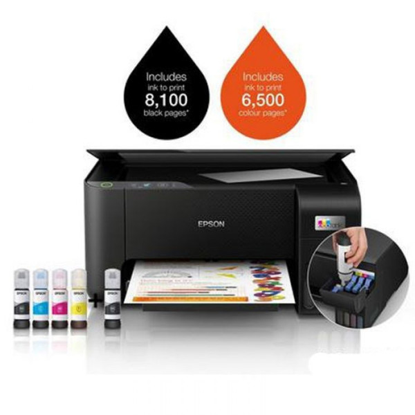IMPRIMANTE À RÉSERVOIR INTÉGRÉ EPSON ECOTANK L3210 3EN1 COULEUR - NOIR (C11CJ68403)