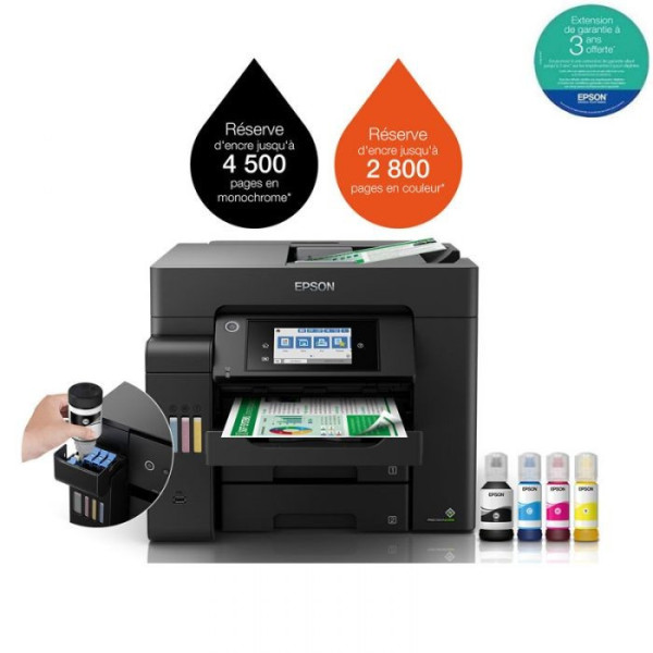 IMPRIMANTE JET D'ENCRE EPSON ECOTANK ITS L6550 4EN1 COULEUR WIFI - NOIR