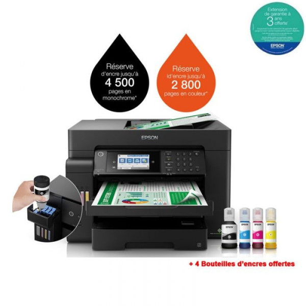 IMPRIMANTE JET D'ENCRE EPSON ECOTANK L15150 4EN1 A3+ COULEUR WI-FI - NOIR