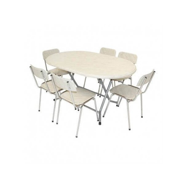 PACK TABLE OVALE 146X94 WZ +06 CHAISES CASA MARBRE