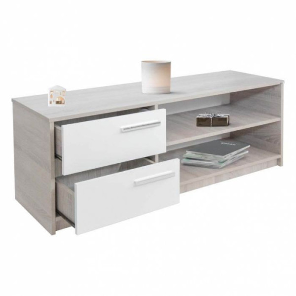 TABLE TV SOTUFAB XPERIA - CHÊNE BRUT&BLANC (TV072CB-BC)