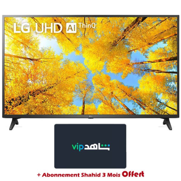 TV LG 50'' SMART UQ7500 UHD 4K AI THINQ + ABONNEMENT SHAHID 3 MOIS