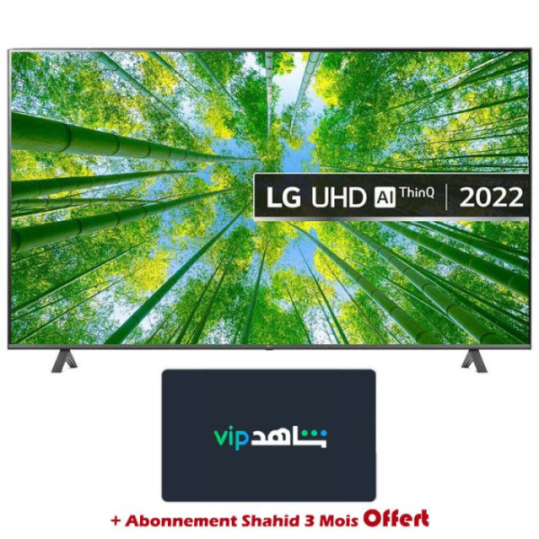 TV LG 55'' SMART SÉRIE UQ8000 UHD 4K AI THINQ + ABONNEMENT SHAHID 3 MOIS