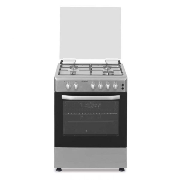 CUISINIÈRE À GAZ BRANDT BGE6241X 60 CM 4 FEUX - INOX